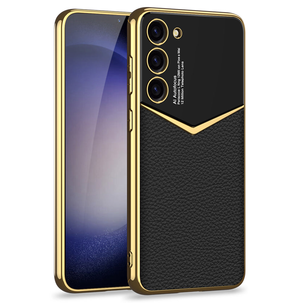 GKK pro Samsung Galaxy S23 galvanické pouzdro na telefon PU Leather Coated PC TPU Phone Cover GKK pro Samsung Galaxy S23 galvanické pouzdro na telefon PU Leather Coated PC TPU Phone Cover